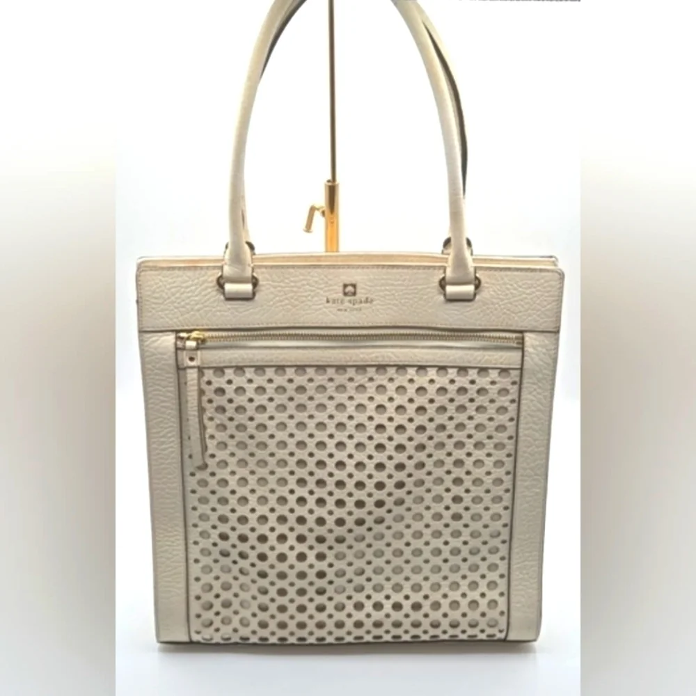 KATE SPADE Perri Lane Lynne Tote Ivory Leather